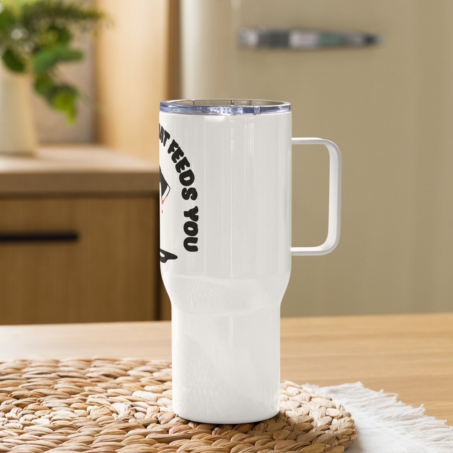 Bite The Hand Travel Mug